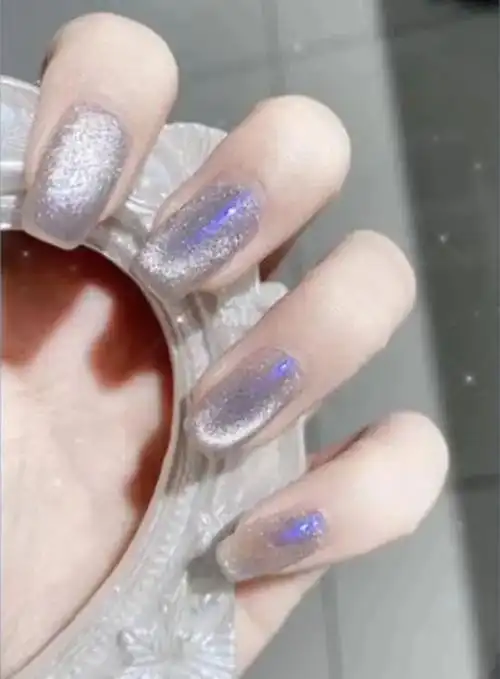 梦幻星河烂漫星月蓝光晶石猫眼美甲