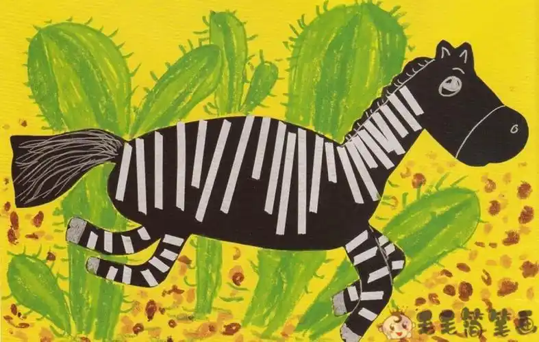 斑马卡通儿童画图片