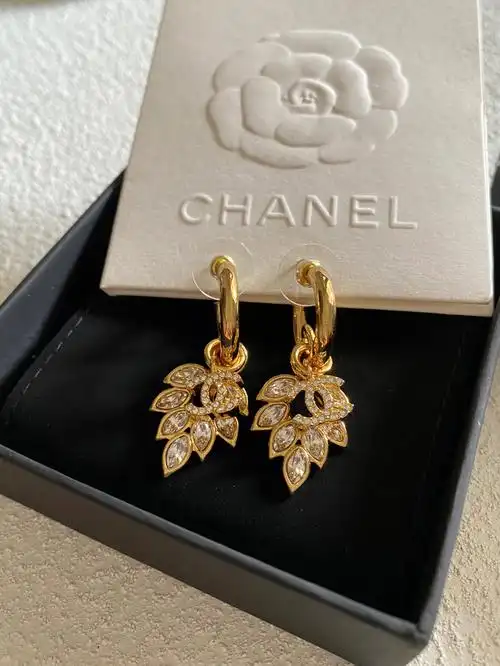 chanel22k金色麦穗耳环