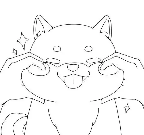 黑白线稿/橡皮章素材/萌系/柴犬