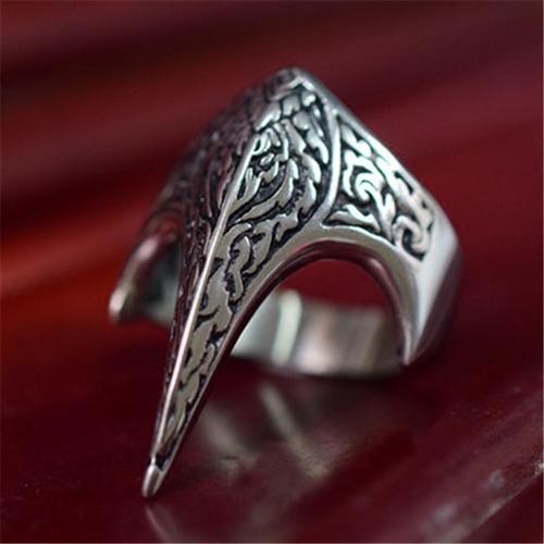 霸气火焰图案款鹰嘴防身戒指男士指虎武器女生防狼自卫指环戒指男