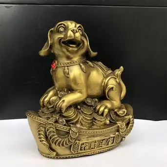 铜狗摆件十二生肖狗元宝狗金钱狗家居室内办公室桌面装饰品
