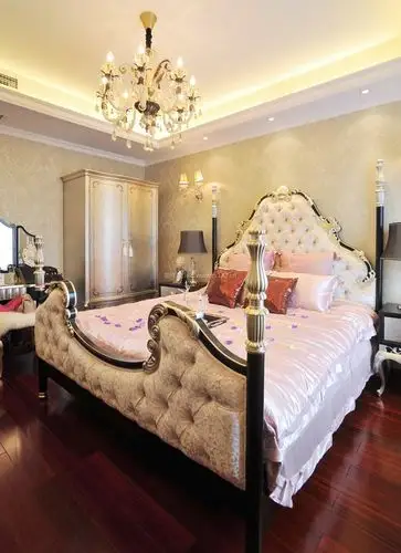 欧式奢华装修卧室床效果图