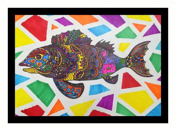 互补色训练   #红绿黄紫蓝橙 #原创范画互补色分美术互补色和光学