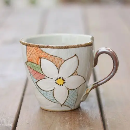 月中二木韩国马克杯韩国水杯手工水杯陶艺水杯z