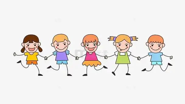 简笔画手拉手的儿童