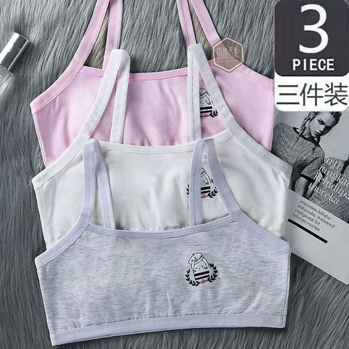 【3件装】纯棉中学生内衣女学生韩版小背心女童发育期小学生文胸