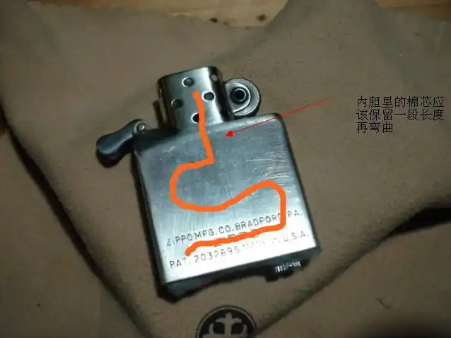 zippo火机 但是就是 不爱着 在网上找了好多办法 都试了也是不对 棉芯