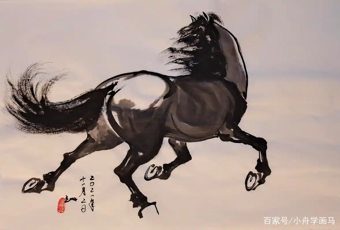 徐悲鸿先生前进奔马图赏析和学习心得