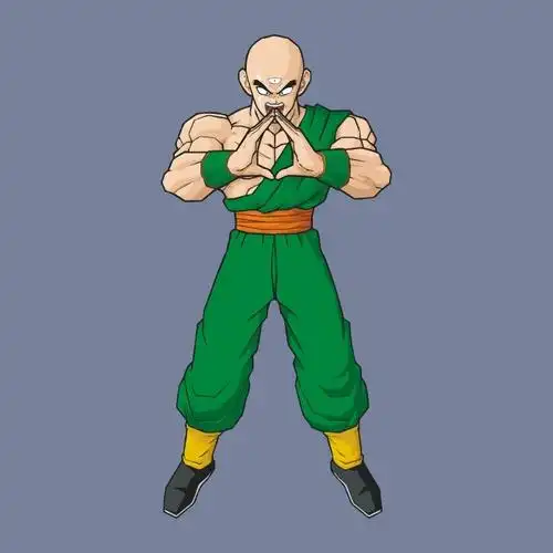 印花矢量图 t恤图案 卡通人物 天津饭 七龙珠 免费素材