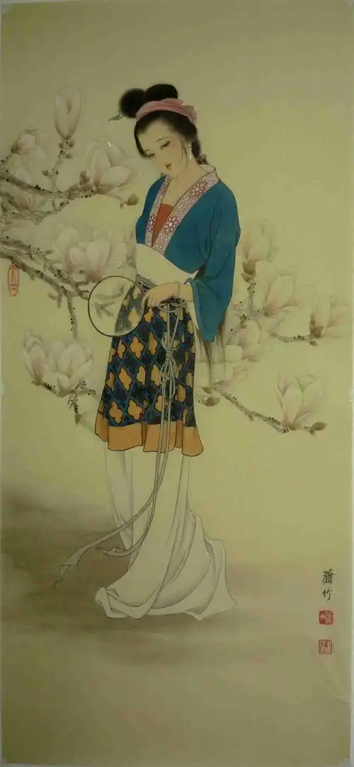 古术典雅[梨花一枝春带雨]-- 陈彦娥工笔仕女画(2) - 石墨閣画廊