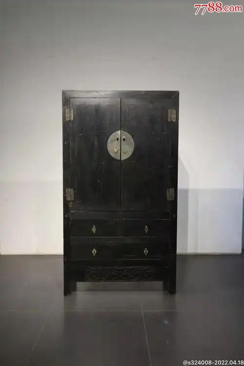 清代榆木四平书柜高198长110宽48