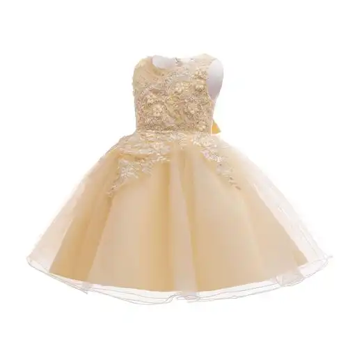 跨境专供儿童礼服中大童蓬蓬婚纱公主裙 女童连衣裙批发kid dress