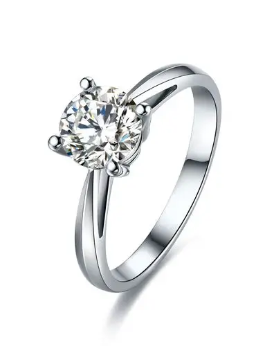 zlf 1克拉pt950经典四爪钻戒