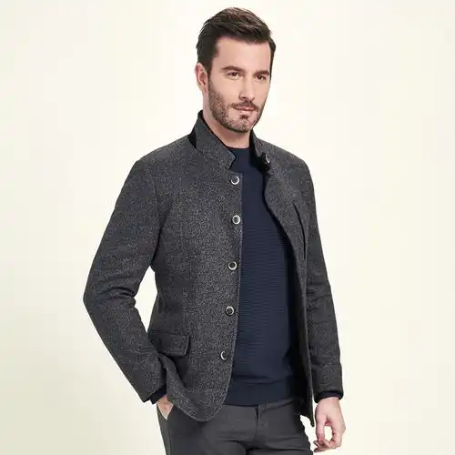 youngor/雅戈尔男装秋冬季男士商务休闲系列含羊毛混纺优雅素色直筒