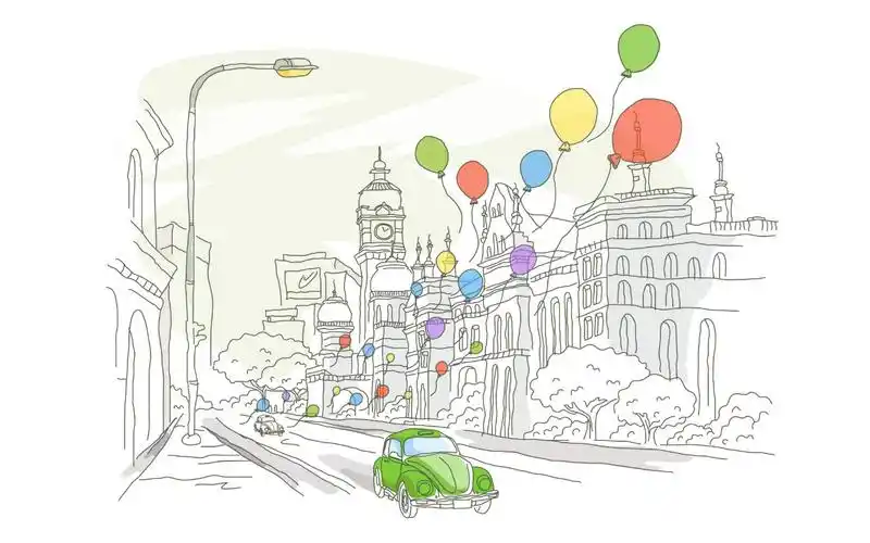 手绘城市风景插画集