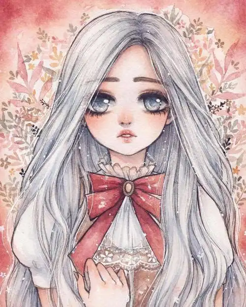 马克笔水彩手绘卡通人物素材第三期女孩