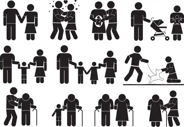 矢量人的一生概念插图