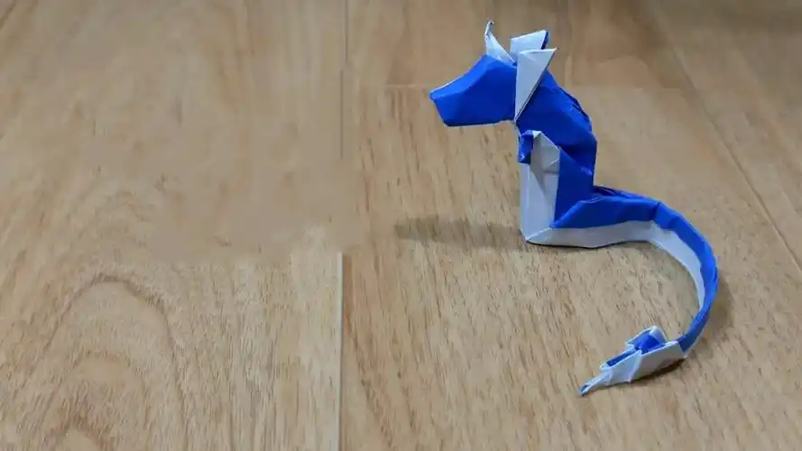 很有趣的神话折纸,教你折纸蛟龙,在水下探出头来,惟妙惟俏!