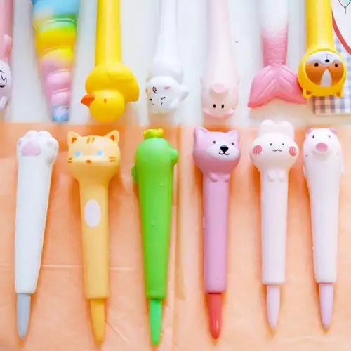 软绵绵可爱网红解压笔卡通少女心慢回弹捏捏笔创意学生中性笔水笔