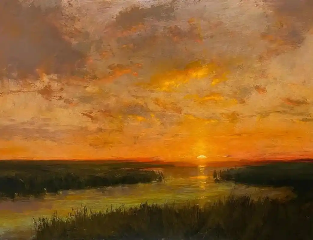 油画|晚霞落日 paul batch 人世间的一丝温柔(下)