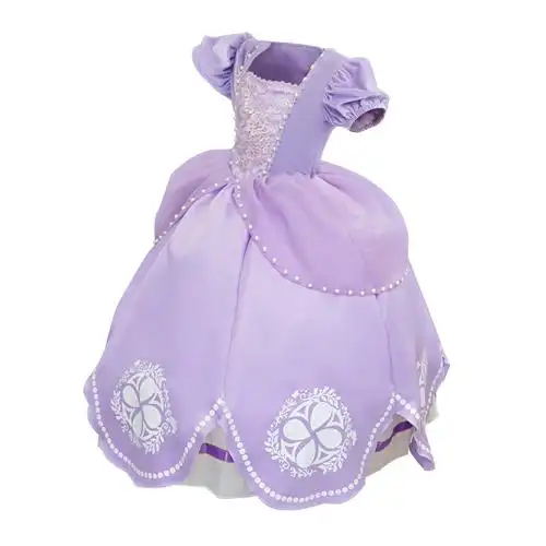 苏菲亚公主秋冬女童连衣裙泡泡礼服生日万圣节儿童连衣裙