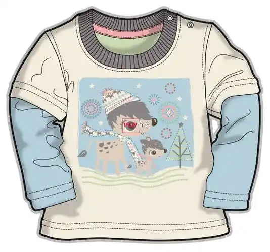 上衣长袖女宝宝服装设计彩色稿件矢量素材-pop花型网