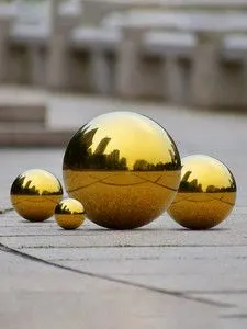 0厚304不锈钢圆球空心球钛金色家居摆件装饰球镜面亮光精品浮球