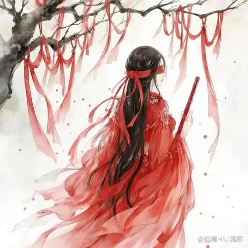 古风系红衣美人头像