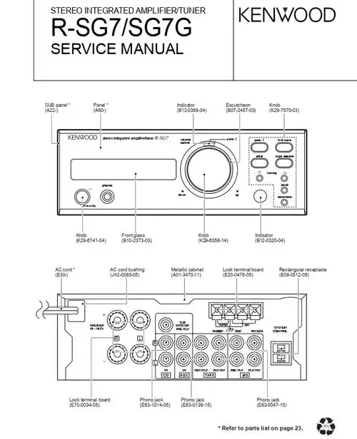 kenwood建伍 r-sg7 r-sg7g功放维修手册