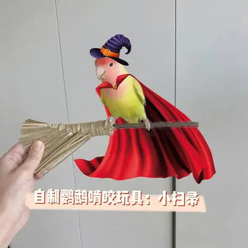 自制鹦鹉啃咬玩具端午小扫帚