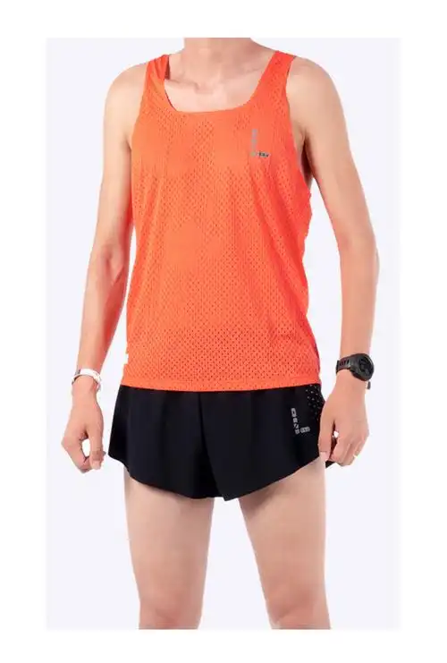 马拉松背心短裤男田径训练比赛服运动跑步套装轻速干粉色短裤l