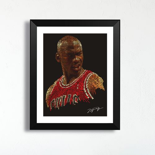 jordan头像插画签名装饰照片墙桌摆挂件木相框简约篮球迷周边礼物