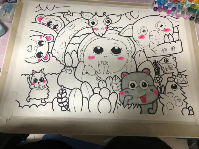 儿童画动物园