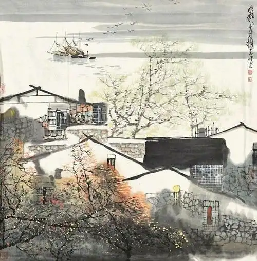 中国国画艺术~刘懋善绘画水墨江南风景如诗如画