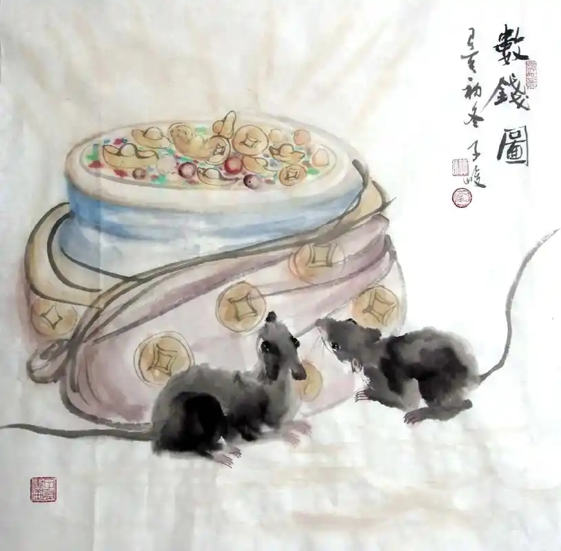 国画生肖之老鼠.#每日一画 #国画生肖 #生肖老鼠 #国画老 - 抖音