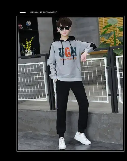 春季卫衣男装学生16岁高中生初中生2022春季卫衣男韩版潮流套装13初中