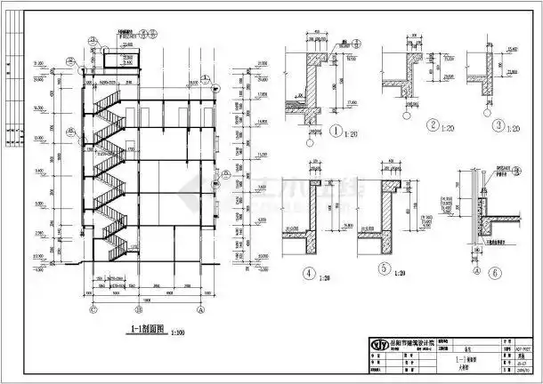 某五层出租房建筑cad设计构造图纸