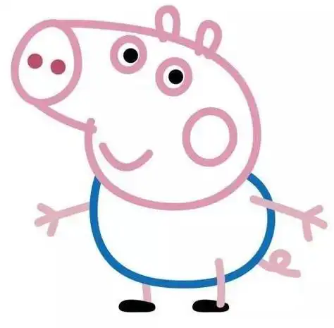 简笔画最后一步按照下图给乔治涂上颜色吧一只可爱的小猪佩奇的弟弟