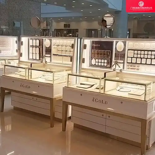 珠宝金银首饰展示柜中岛柜矮柜钛合金木质烤漆不锈钢材质展柜