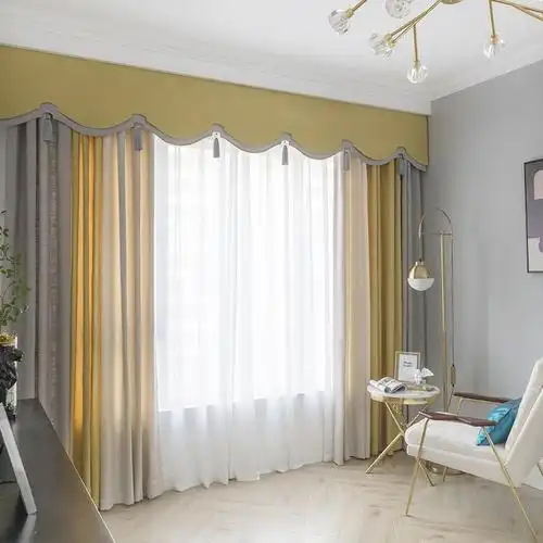 现代棉麻加厚拼接窗帘成品遮光网红ins北欧简约轻奢卧室客厅定制