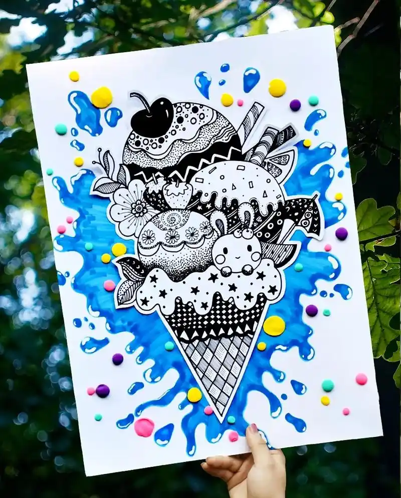 教学重难点: 1.欣赏冰淇淋的图片,用 - 抖音