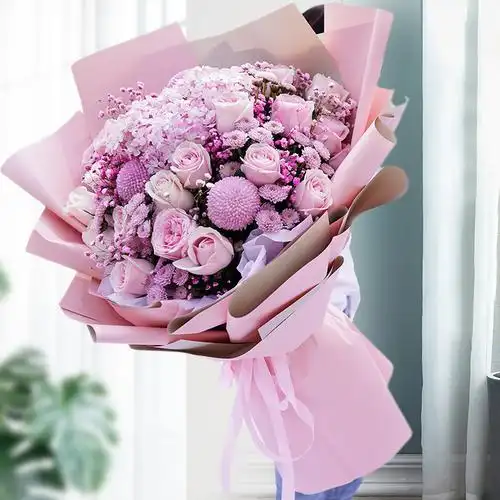 韩式巨型超大花束混搭玫瑰向日葵鲜花速递生日北京上海同城配店