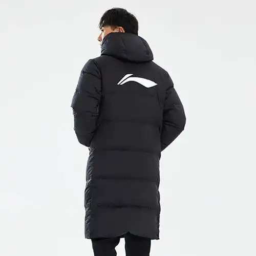 连帽过膝加厚体育生男士羽绒服男冬季运动服yymt101新款李宁长款