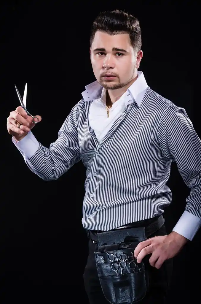 美发师,专业发型师的肖像