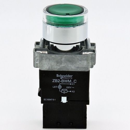 正品 施耐德按钮开关带灯22mm xb2-bw33m1c 220v自复位zb2-be101c