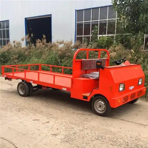 拉货_大功率定制运输车电动拖车拉货搬运车间工i厂专用载重王四轮平板