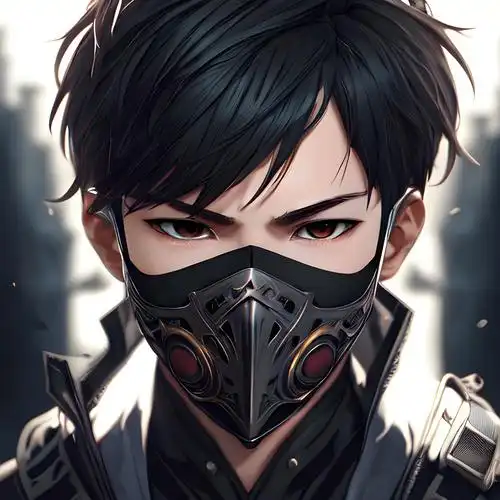 戴口罩霸气帅气男生头像动漫