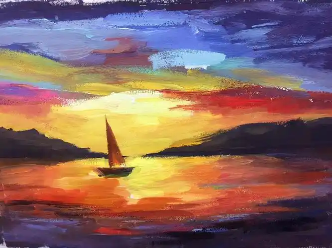 写生风景水粉画