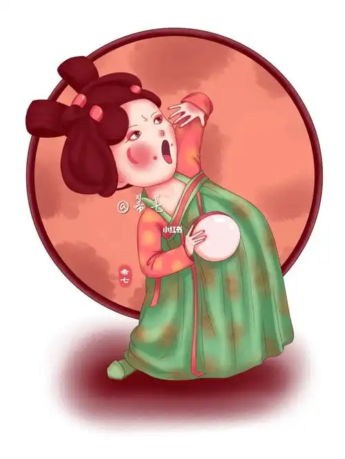 q版唐宫夜宴原创插画